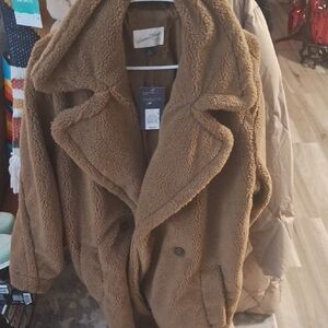 Universal Thread Tan Sherpa Pea Coat/XLarge🎉🎉🎉🎉